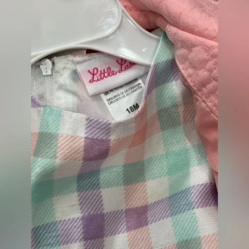 Little Lass Plaid Easter Dress with Coat and Headband - Picture 3 of 3